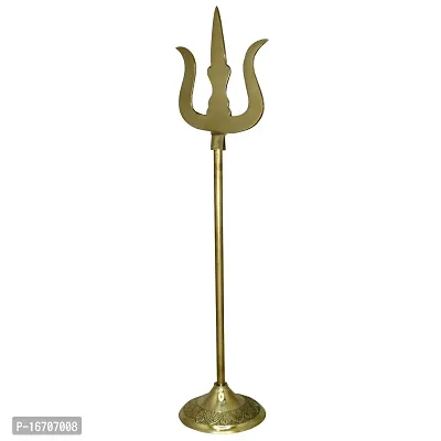 Om ssvmb9 Brass Trishool/Trishul/Shoolam Lord Shiv mahadev Durga Pooja/Puja trishul Trident for Protection and Worship (Weight:- 0.357 kg)-thumb3