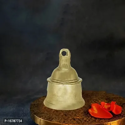 Om ssvmb9 Brass Bell/Ghanti for Home Puja Mandir Prayer Bell Pooja Head Pooja Puja Bell Ghanti, for Poojan Purpose, Spiritual Gifts (Weight:- 0.114 kg)-thumb3