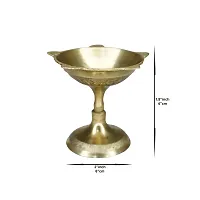 Om ssvmb9 Brass Deepak/Diya Oil Lamp for Aarti Home Temple Puja Articles Decor Diwali/Durga Pooja Navratri Gifts (Diameter:- 6 cm, Pack of 9)-thumb1