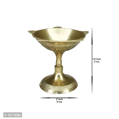 Om ssvmb9 Brass Deepak/Diya Oil Lamp for Aarti Home Temple Puja Articles Decor Diwali/Durga Pooja Navratri Gifts (Diameter:- 6 cm, Pack of 9)-thumb2