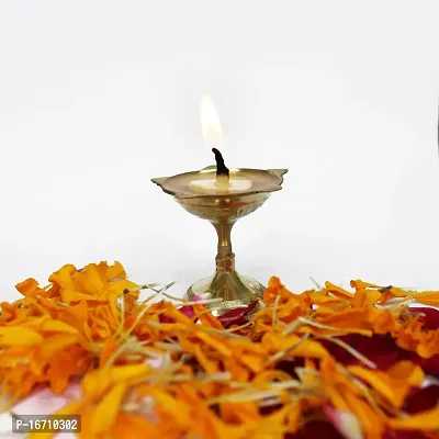 Om ssvmb9 Brass Deepak/Diya Oil Lamp for Aarti Home Temple Puja Articles Decor Diwali/Durga Pooja Navratri Gifts (Diameter:- 6 cm, Pack of 9)-thumb4