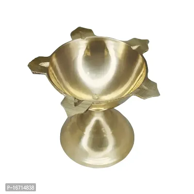 Om ssvmb9 Brass Traditional Handcrafted Deepak Diya Oil Lamp for Home Temple Puja Articles Decor Gifts (Diameter:- 7 cm, Set of 7)-thumb3