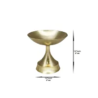 Om ssvmb9 Brass Deepak/Diya Oil Lamp for Aarti Home Temple Puja Articles Decor Diwali/Durga Pooja Navratri Gifts (Diameter:- 4 cm, Set of 3)-thumb1
