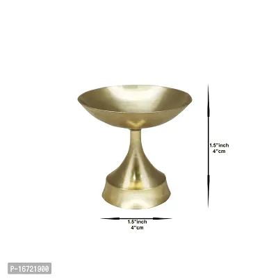 Om ssvmb9 Brass Deepak/Diya Oil Lamp for Aarti Home Temple Puja Articles Decor Diwali/Durga Pooja Navratri Gifts (Diameter:- 4 cm, Set of 3)-thumb2