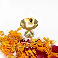 Om ssvmb9 Brass Deepak/Diya Oil Lamp for Aarti Home Temple Puja Articles Decor Diwali/Durga Pooja Navratri Gifts (Diameter:- 4 cm, Set of 3)-thumb2