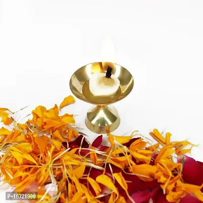 Om ssvmb9 Brass Deepak/Diya Oil Lamp for Aarti Home Temple Puja Articles Decor Diwali/Durga Pooja Navratri Gifts (Diameter:- 4 cm, Set of 3)-thumb3