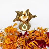 Om ssvmb9 Brass Traditional Handcrafted Deepak Diya Oil Lamp for Home Temple Puja Articles Decor Gifts (Diameter:- 7 cm, Set of 5)-thumb3