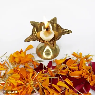 Om ssvmb9 Brass Traditional Handcrafted Deepak Diya Oil Lamp for Home Temple Puja Articles Decor Gifts (Diameter:- 7 cm, Set of 5)-thumb4