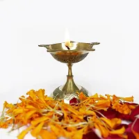 Om ssvmb9 Brass Traditional Handcrafted Deepak Diya Oil Lamp for Home Temple Puja Articles Decor Gifts (Wight:- 0.045 kg )-thumb3