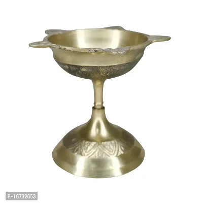 Om ssvmb9 Brass Traditional Handcrafted Deepak Diya Oil Lamp for Home Temple Puja Articles Decor Gifts (Wight:- 0.070 kg )