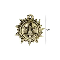 Om ssvmb9 Brass Surya Dev Wall Hanging for Home Decor Show Piece for Home Pooja and Vastu Purpose || Best for Gift (H x L x W:- 2.5 x 2 x 0.5 Inch)-thumb1