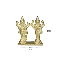 Om ssvmb9 Brass Vishnu Lakshmi Brass Idol Lord Vishnu/Laxmi Narayan Standing Murti - Handmade Statue Lakshmi/Laxmi Narayan Idol/Murti/Statue (H x L x W:- 4 x 4 x 1 Inch)-thumb1