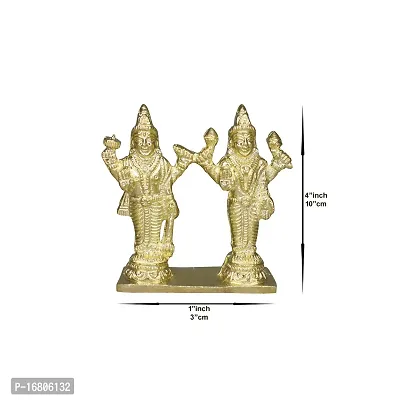 Om ssvmb9 Brass Vishnu Lakshmi Brass Idol Lord Vishnu/Laxmi Narayan Standing Murti - Handmade Statue Lakshmi/Laxmi Narayan Idol/Murti/Statue (H x L x W:- 4 x 4 x 1 Inch)-thumb2