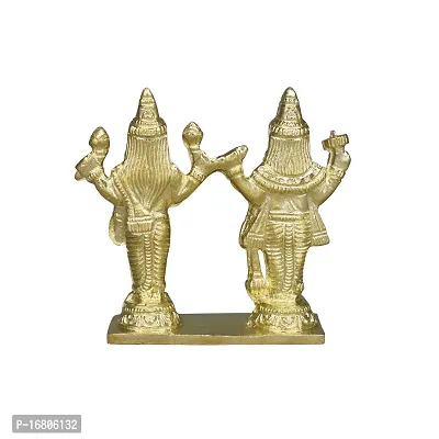 Om ssvmb9 Brass Vishnu Lakshmi Brass Idol Lord Vishnu/Laxmi Narayan Standing Murti - Handmade Statue Lakshmi/Laxmi Narayan Idol/Murti/Statue (H x L x W:- 4 x 4 x 1 Inch)-thumb4