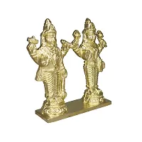 Om ssvmb9 Brass Vishnu Lakshmi Brass Idol Lord Vishnu/Laxmi Narayan Standing Murti - Handmade Statue Lakshmi/Laxmi Narayan Idol/Murti/Statue (H x L x W:- 4 x 4 x 1 Inch)-thumb4