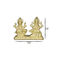 Om ssvmb9 Brass Ganesh Laxmi Statue for Home Diwali Puja Temple Room Ganesha Lakshmi Murti for Pooja Ganeshji Laxmiji Idol for Gifts (H x L x W:- 3 x 3.5 x 0.5 Inch)-thumb2