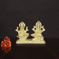 Om ssvmb9 Brass Ganesh Laxmi Statue for Home Diwali Puja Temple Room Ganesha Lakshmi Murti for Pooja Ganeshji Laxmiji Idol for Gifts (H x L x W:- 3 x 3.5 x 0.5 Inch)-thumb1