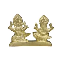 Om ssvmb9 Brass Ganesh Laxmi Statue for Home Diwali Puja Temple Room Ganesha Lakshmi Murti for Pooja Ganeshji Laxmiji Idol for Gifts (H x L x W:- 3 x 3.5 x 0.5 Inch)-thumb4