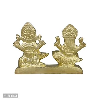 Om ssvmb9 Brass Ganesh Laxmi Statue for Home Diwali Puja Temple Room Ganesha Lakshmi Murti for Pooja Ganeshji Laxmiji Idol for Gifts (H x L x W:- 3 x 3.5 x 0.5 Inch)-thumb5