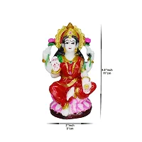 Om ssvmb9 Marble Lakshmi MATA Murti/Statue for Home Puja/Pooja Temple Mandir Laxmi Devi Idol for Wealth, Happiness, and Prosperity (H x W :- 4.5 x 3 Inch)-thumb1