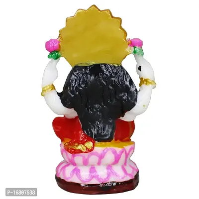 Om ssvmb9 Marble Lakshmi MATA Murti/Statue for Home Puja/Pooja Temple Mandir Laxmi Devi Idol for Wealth, Happiness, and Prosperity (H x W :- 4.5 x 3 Inch)-thumb4