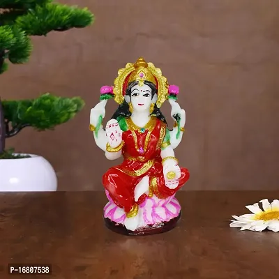 Om ssvmb9 Marble Lakshmi MATA Murti/Statue for Home Puja/Pooja Temple Mandir Laxmi Devi Idol for Wealth, Happiness, and Prosperity (H x W :- 4.5 x 3 Inch)-thumb5