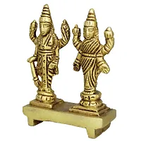 Om ssvmb9 Brass Vishnu Lakshmi Brass Idol Lord Vishnu/Laxmi Narayan Standing Murti - Handmade Statue Lakshmi/Laxmi Narayan Idol/Murti/Statue (Height :- 2 Inch)-thumb1