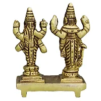 Om ssvmb9 Brass Vishnu Lakshmi Brass Idol Lord Vishnu/Laxmi Narayan Standing Murti - Handmade Statue Lakshmi/Laxmi Narayan Idol/Murti/Statue (Height :- 2 Inch)-thumb3