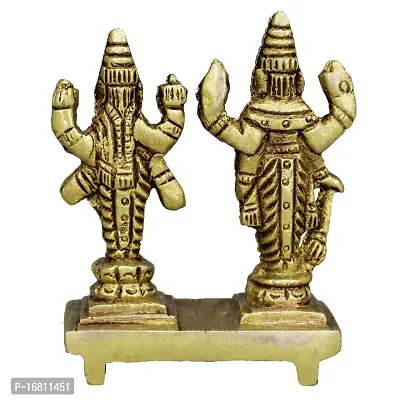 Om ssvmb9 Brass Vishnu Lakshmi Brass Idol Lord Vishnu/Laxmi Narayan Standing Murti - Handmade Statue Lakshmi/Laxmi Narayan Idol/Murti/Statue (Height :- 2 Inch)-thumb4