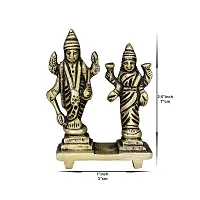 Om ssvmb9 Brass Vishnu Lakshmi Brass Idol Lord Vishnu/Laxmi Narayan Standing Murti - Handmade Statue Lakshmi/Laxmi Narayan Idol/Murti/Statue (Height :- 2.5 Inch)-thumb1