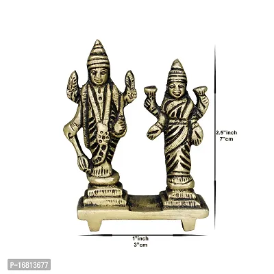 Om ssvmb9 Brass Vishnu Lakshmi Brass Idol Lord Vishnu/Laxmi Narayan Standing Murti - Handmade Statue Lakshmi/Laxmi Narayan Idol/Murti/Statue (Height :- 2.5 Inch)-thumb2