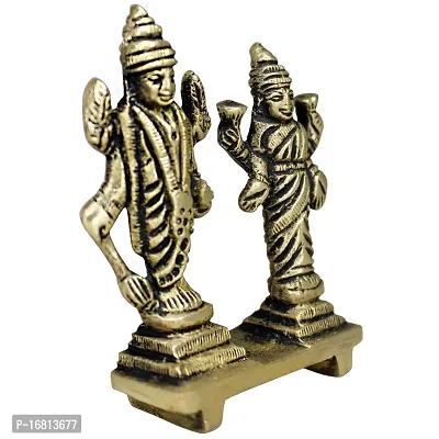 Om ssvmb9 Brass Vishnu Lakshmi Brass Idol Lord Vishnu/Laxmi Narayan Standing Murti - Handmade Statue Lakshmi/Laxmi Narayan Idol/Murti/Statue (Height :- 2.5 Inch)-thumb3