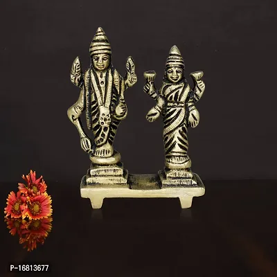 Om ssvmb9 Brass Vishnu Lakshmi Brass Idol Lord Vishnu/Laxmi Narayan Standing Murti - Handmade Statue Lakshmi/Laxmi Narayan Idol/Murti/Statue (Height :- 2.5 Inch)-thumb4