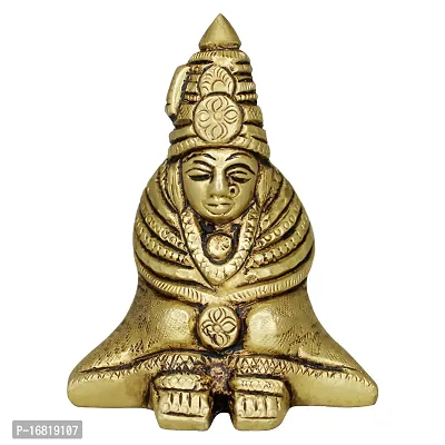 Om ssvmb9 Brass Idol Goddess Tulja Bhavani Statues for Home Office Mandir Decor Bhowanee Tulaja Turaja Tvarita Amba and Jagadamba Avatar of The Goddess Parvati (H x W:- 2.7 x 1.5 Inch, Weight:- 0.310)