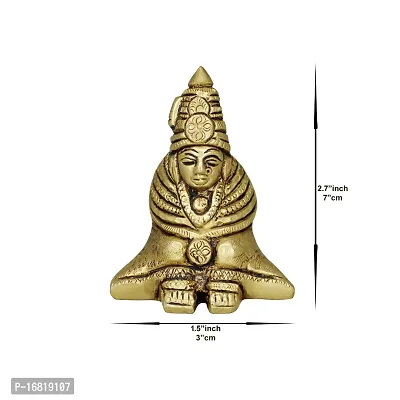 Om ssvmb9 Brass Idol Goddess Tulja Bhavani Statues for Home Office Mandir Decor Bhowanee Tulaja Turaja Tvarita Amba and Jagadamba Avatar of The Goddess Parvati (H x W:- 2.7 x 1.5 Inch, Weight:- 0.310)-thumb2