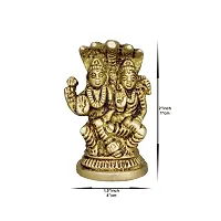 Om ssvmb9 Brass Vishnu Lakshmi Brass Idol Lord Vishnu/Laxmi Narayan Sitting Murti - Handmade Statue Lakshmi/Laxmi Narayan Idol/Murti/Statue (H x W:- 2 x 1.5 Inch)-thumb1