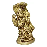 Om ssvmb9 Brass Vishnu Lakshmi Brass Idol Lord Vishnu/Laxmi Narayan Sitting Murti - Handmade Statue Lakshmi/Laxmi Narayan Idol/Murti/Statue (H x W:- 2 x 1.5 Inch)-thumb3