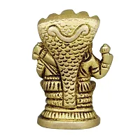 Om ssvmb9 Brass Vishnu Lakshmi Brass Idol Lord Vishnu/Laxmi Narayan Sitting Murti - Handmade Statue Lakshmi/Laxmi Narayan Idol/Murti/Statue (H x W:- 2 x 1.5 Inch)-thumb4