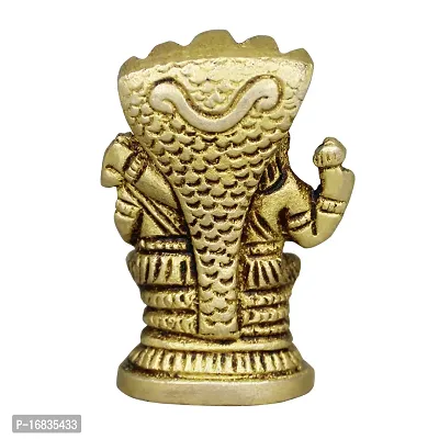 Om ssvmb9 Brass Vishnu Lakshmi Brass Idol Lord Vishnu/Laxmi Narayan Sitting Murti - Handmade Statue Lakshmi/Laxmi Narayan Idol/Murti/Statue (H x W:- 2 x 1.5 Inch)-thumb5