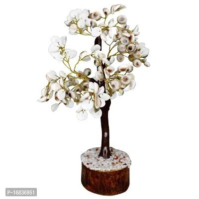 Om ssvmb9 Natural Gomati Chakra Healing Fortune Vastu Plant Sculpture Tree, Good Luck, Wealth, Success  Prosperity; Home Office Table Decor Gift Item 200 Beads,Height:- 9 Inch-thumb4