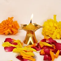 Om ssvmb9 Brass Deepak/Diya Oil Lamp for Aarti Home Temple Puja Articles Decor Diwali / Durga Pooja Navratri Gifts (Set of 9,Diameter 5 cm)-thumb4