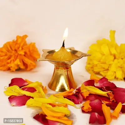 Om ssvmb9 Brass Deepak/Diya Oil Lamp for Aarti Home Temple Puja Articles Decor Diwali / Durga Pooja Navratri Gifts (Set of 9,Diameter 5 cm)-thumb5