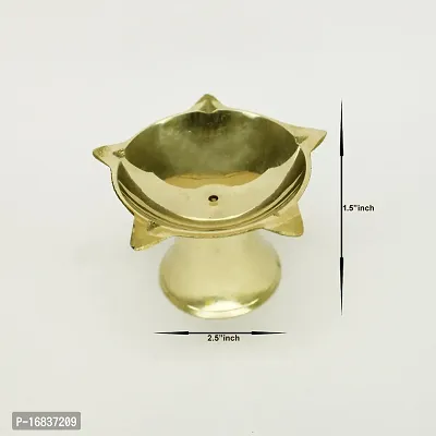 Om ssvmb9 Brass Deepak/Diya Oil Lamp for Aarti Home Temple Puja Articles Decor Diwali / Durga Pooja Navratri Gifts (Set of 9,Diameter 6 cm)-thumb3