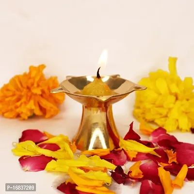 Om ssvmb9 Brass Deepak/Diya Oil Lamp for Aarti Home Temple Puja Articles Decor Diwali / Durga Pooja Navratri Gifts (Set of 9,Diameter 6 cm)-thumb5