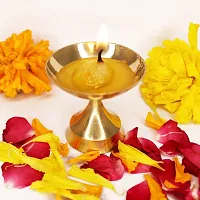 Om ssvmb9 Brass Deepak/Diya Oil Lamp for Aarti Home Temple Puja Articles Decor Diwali / Durga Pooja Navratri Gifts (Set of 9)-thumb4