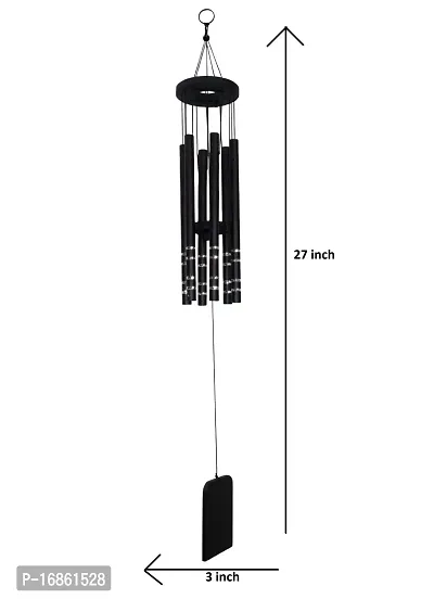 Om ssvmb9 Metal Feng Shui Vastu Windchime/Wind Chimes 6 Pipes Rods for Positive Vibrations Energy Flow at Home, Office, Garden, Balcony, Bedroom, Window, Indoor  Outdoor Decoration 27 Inch-thumb2