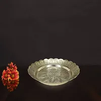 Om ssvmb9 Brass Pooja Thali Puja Dish Aarti Plate for Worship and Gift Purpose (Pack of 1, Weight:- 0.147 Kg)-thumb2