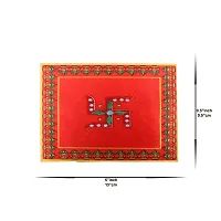 Om ssvmb9 Swastik  Kalash Design Red Velvet Cloth for Pooja and God Idol/Puja Aasan Kapda/Chawki Altar Red Puja Cloth for Mandir, Temple and Other Puja Rituals (Pack Of 5, Size 7 x 5 Inch, Red Color)-thumb2