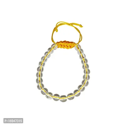 Om ssvmb9 Crystal White Bracelet In Diamond Cut Beads For Men  Women (Pack Of 3)