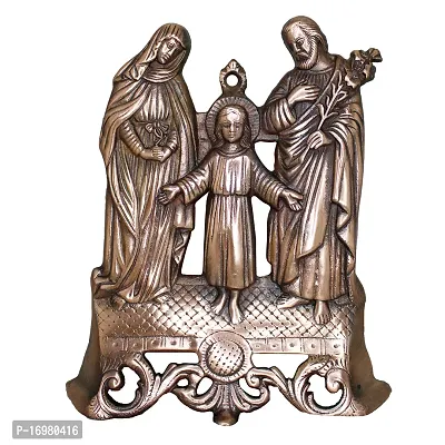 Om ssvmb9 Holy Family Wall Hanging - Popular Christian Decorative Craft - Black Metal